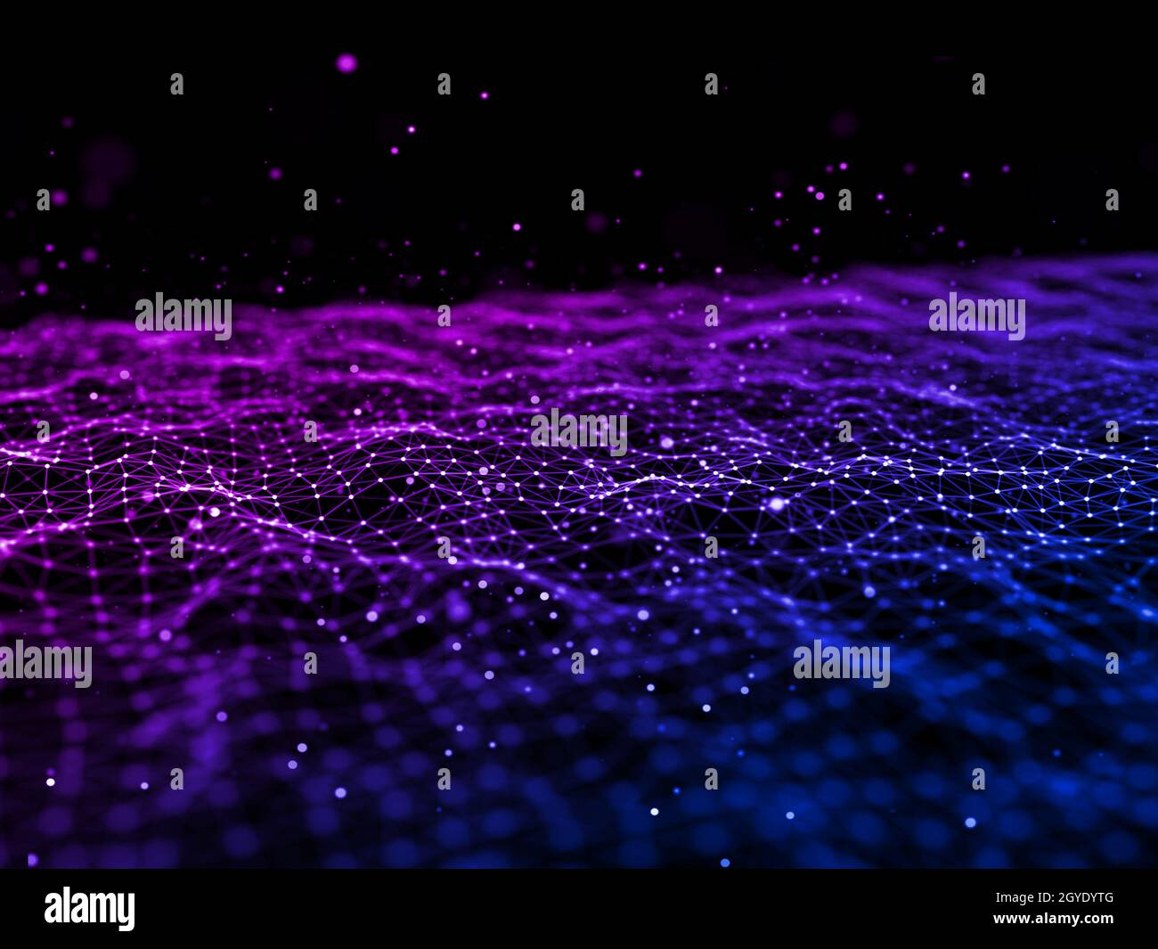 3D render of an abstract futuristic background with low poly design ...