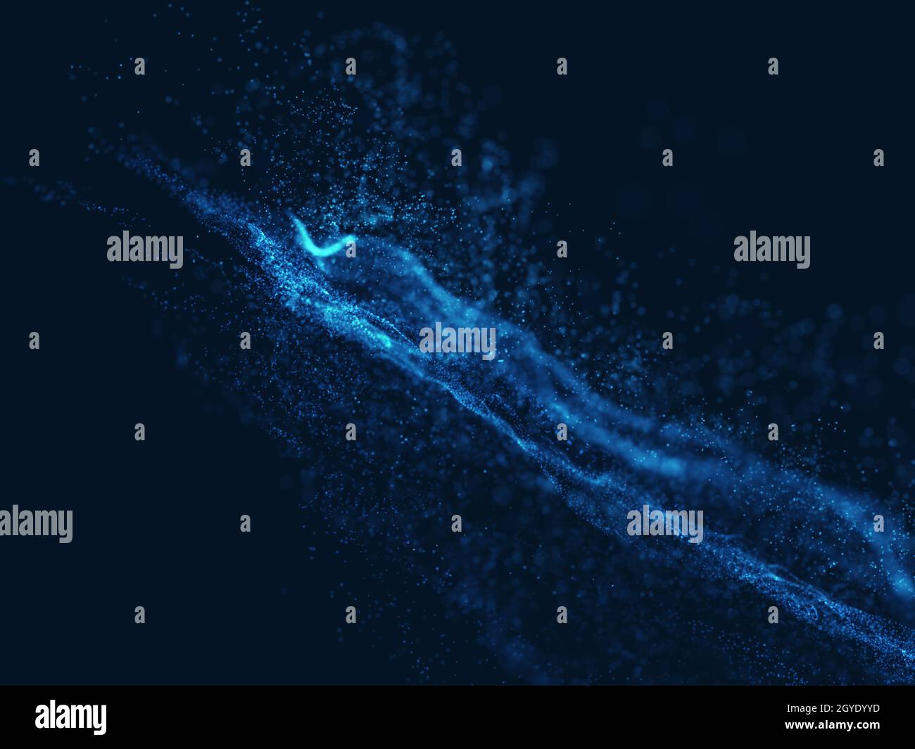 3D render of an abstract modern background with floating particles ...