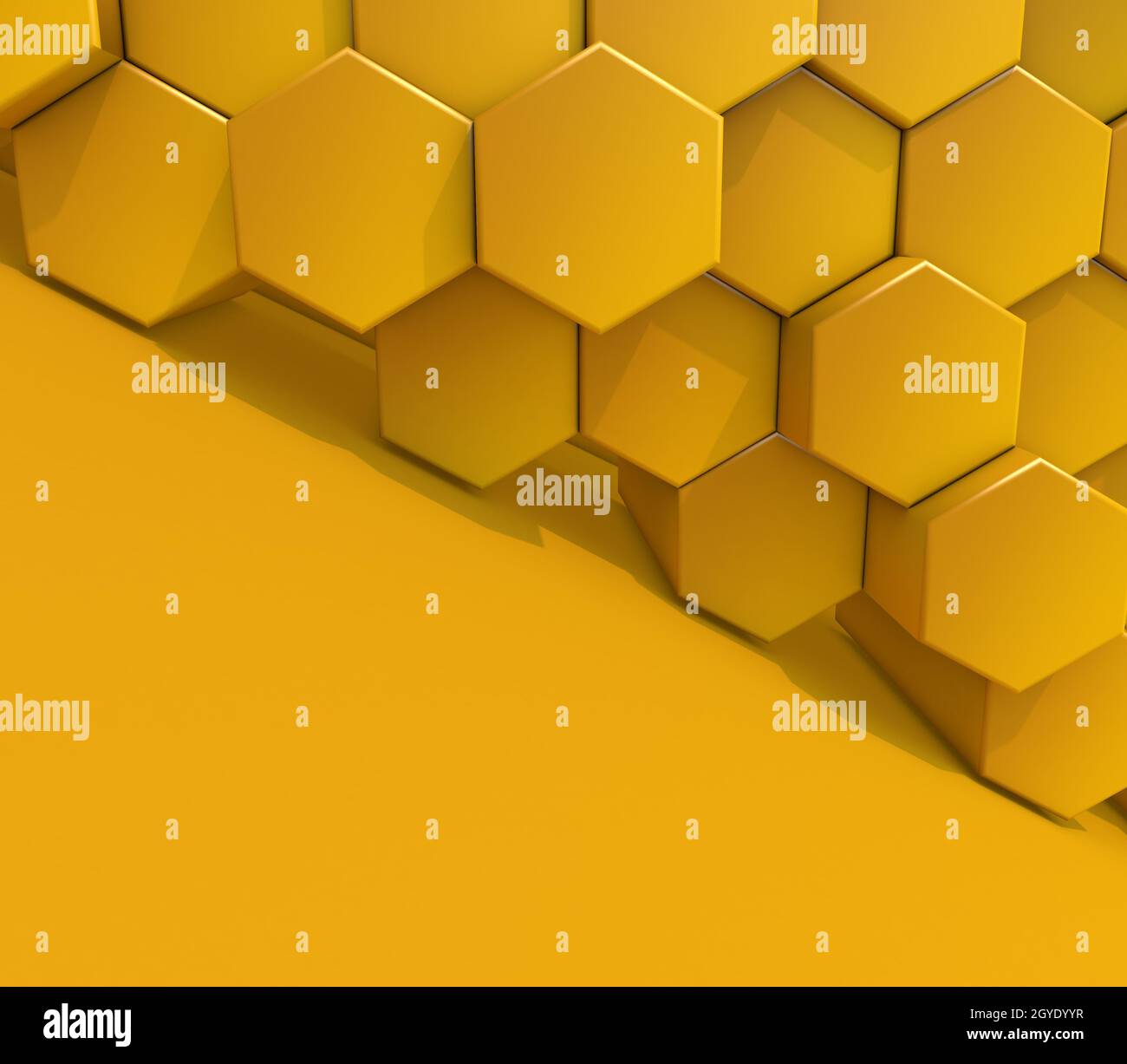 3D render of an abstract modern background with extruding hexagons ...