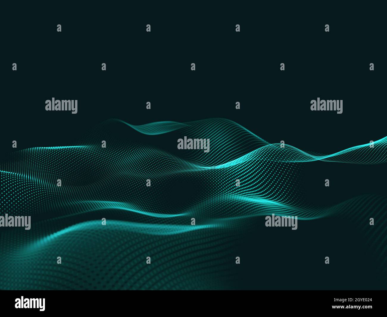 3D render of an abstract technology background with flowing particles ...