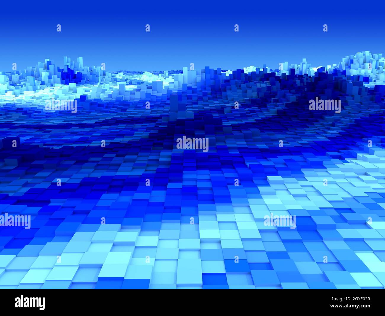 3D render of an extruding cubes landscape Stock Photo - Alamy