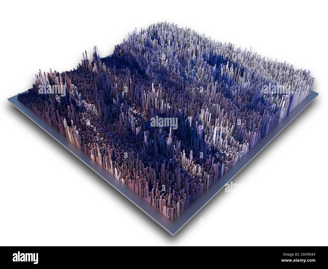 3D render of an isometric futuristic landscape of extruding cubes Stock ...