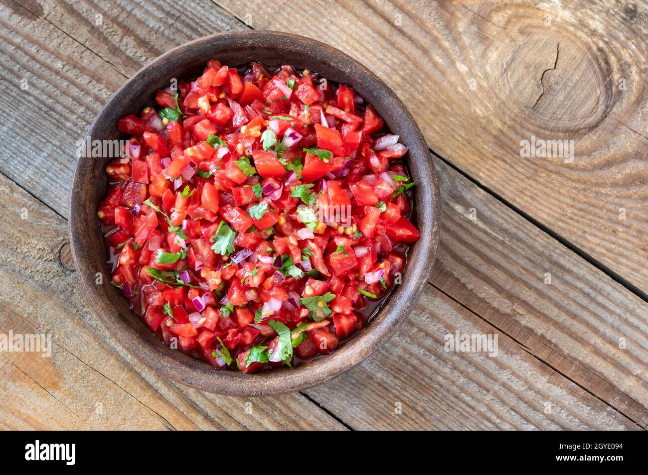 Bowl of salsa famous Mexican sauce Stock Photo Alamy