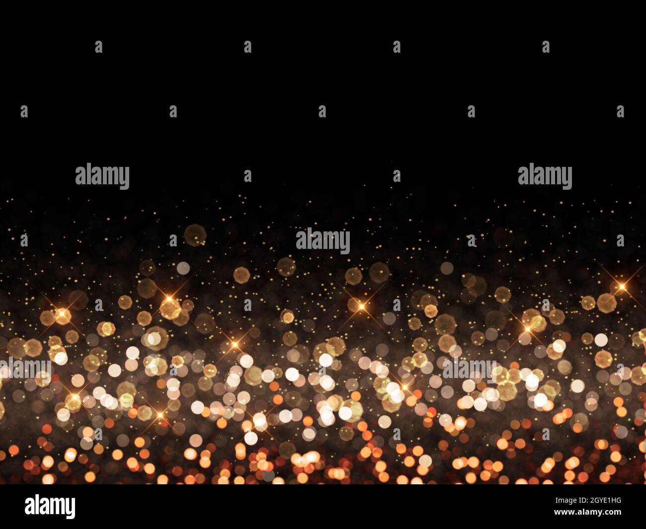 Christmas background of gold bokeh lights Stock Photo - Alamy