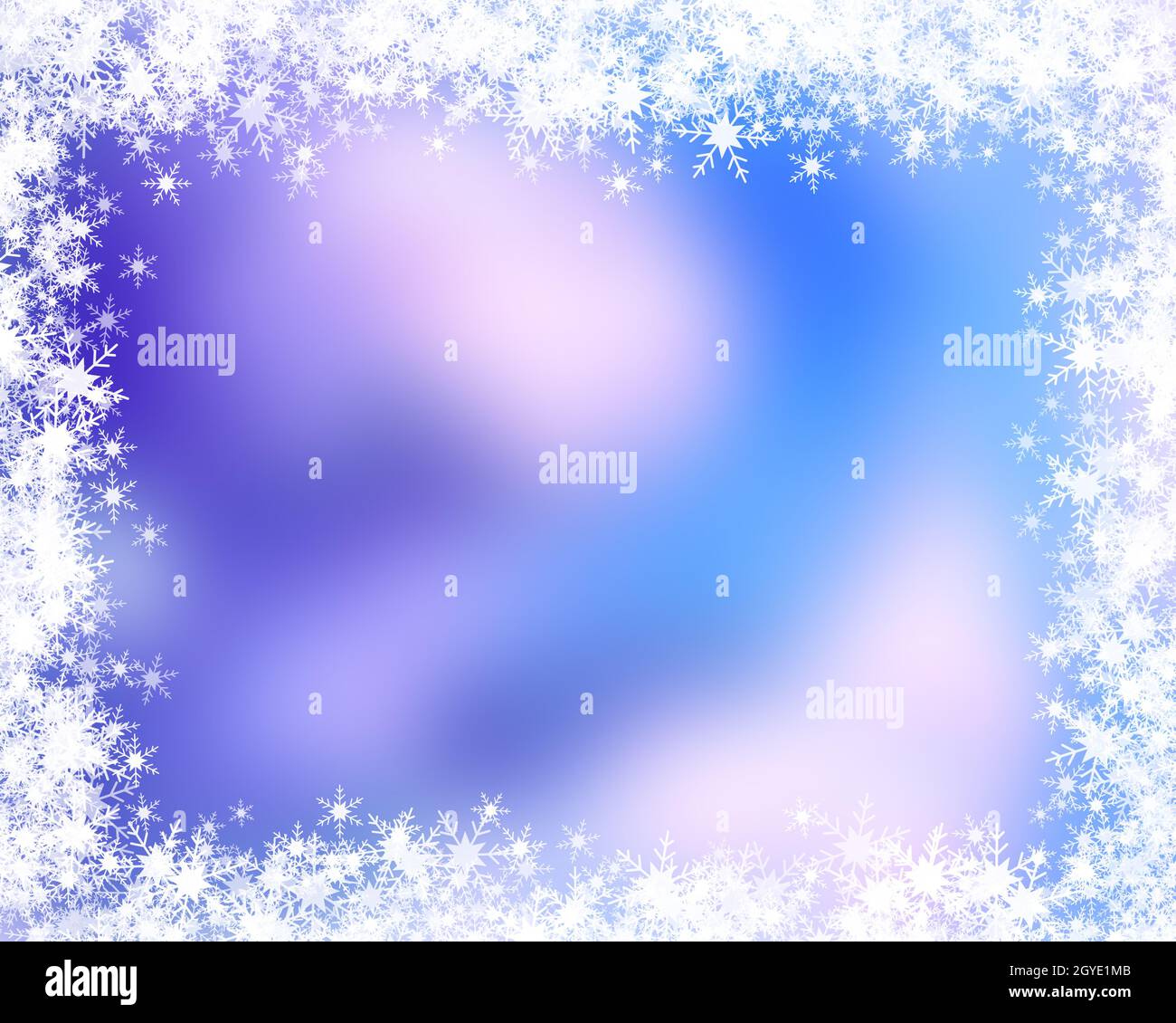 Christmas background with a snowflake border Stock Photo - Alamy