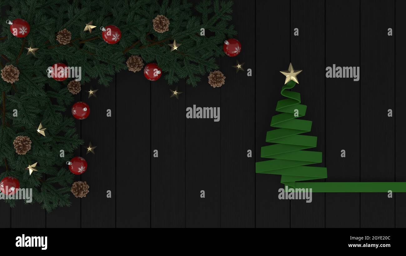 3d render of Christmas background with abstract tree Stock Photo - Alamy