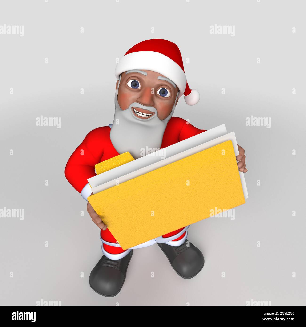 3D Render of Cartoon Santa Claus Character Stock Photo - Alamy
