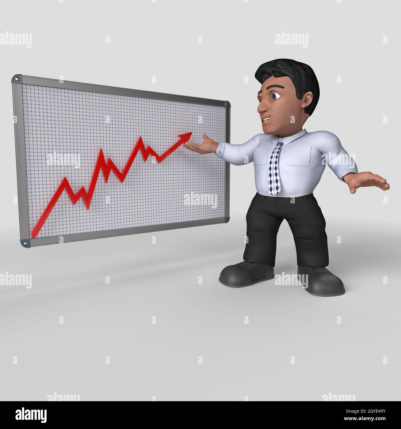 3D Render of Cartoon Business Character Stock Photo - Alamy