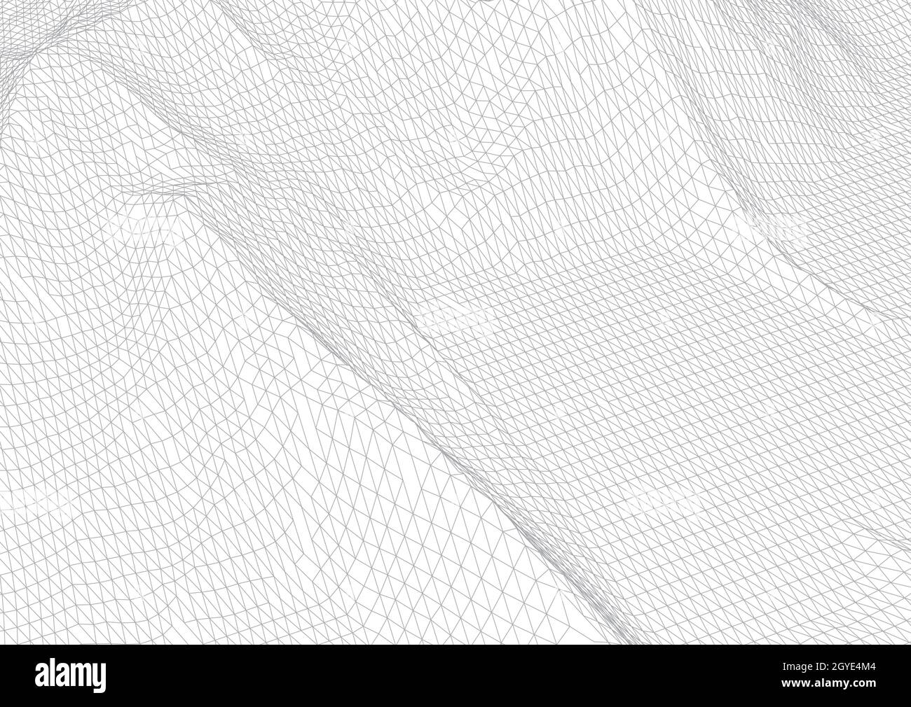 Abstract background with wireframe terrain in black and white Stock Photo