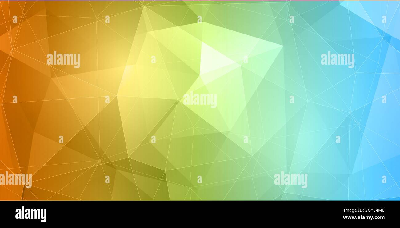 Abstract banner with a colourful low poly design Stock Photo