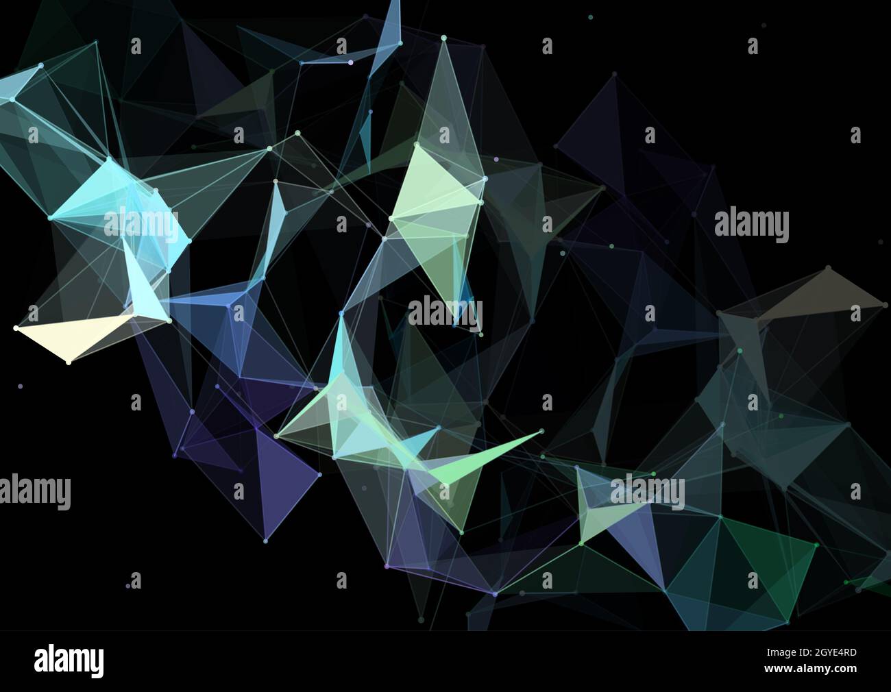 Abstract network connections background with a low poly design Stock Photo