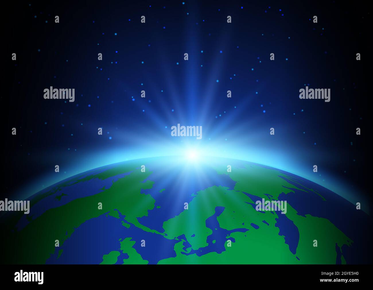 Abstract space themed background with earth design Stock Photo - Alamy