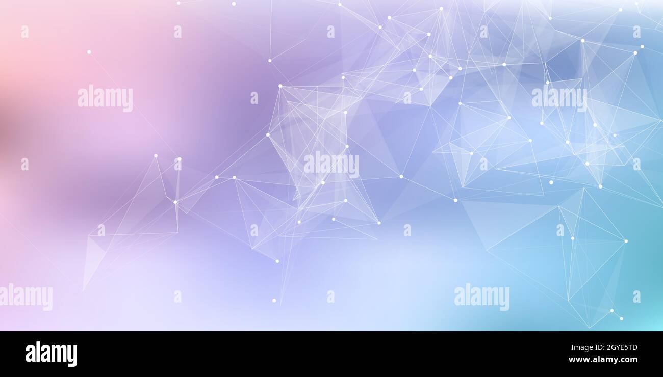 Abstract banner with a low poly plexus network communications design ...
