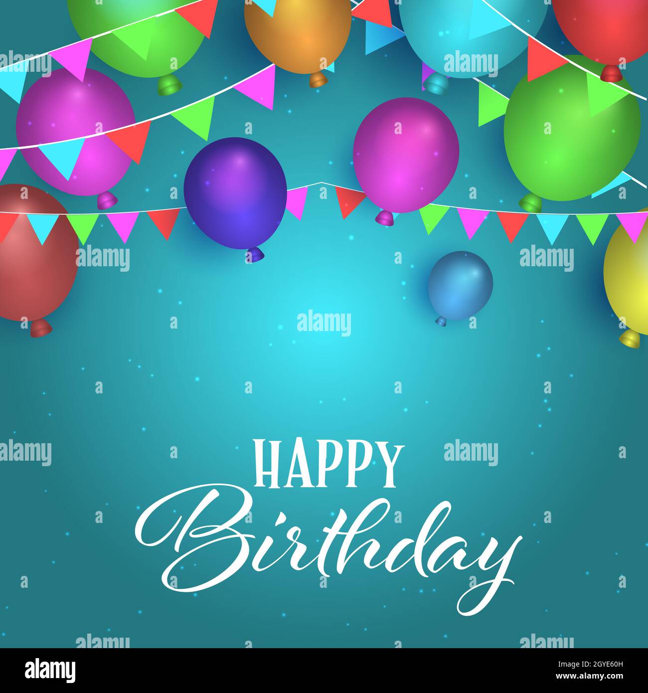 Birthday background with balloons and bunting design Stock Photo - Alamy
