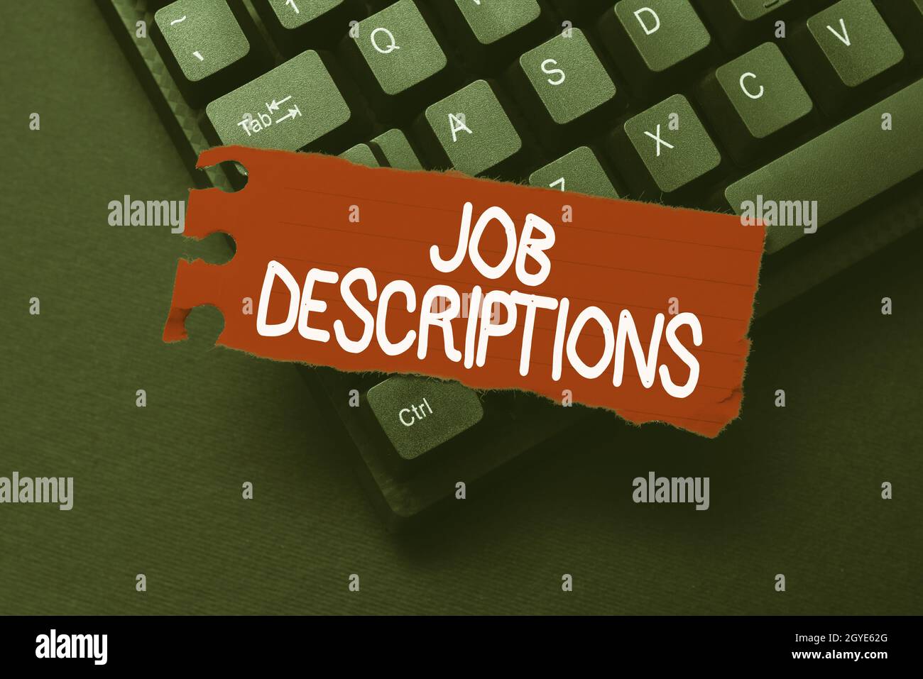 Conceptual display Job Descriptions, Business concept a formal account