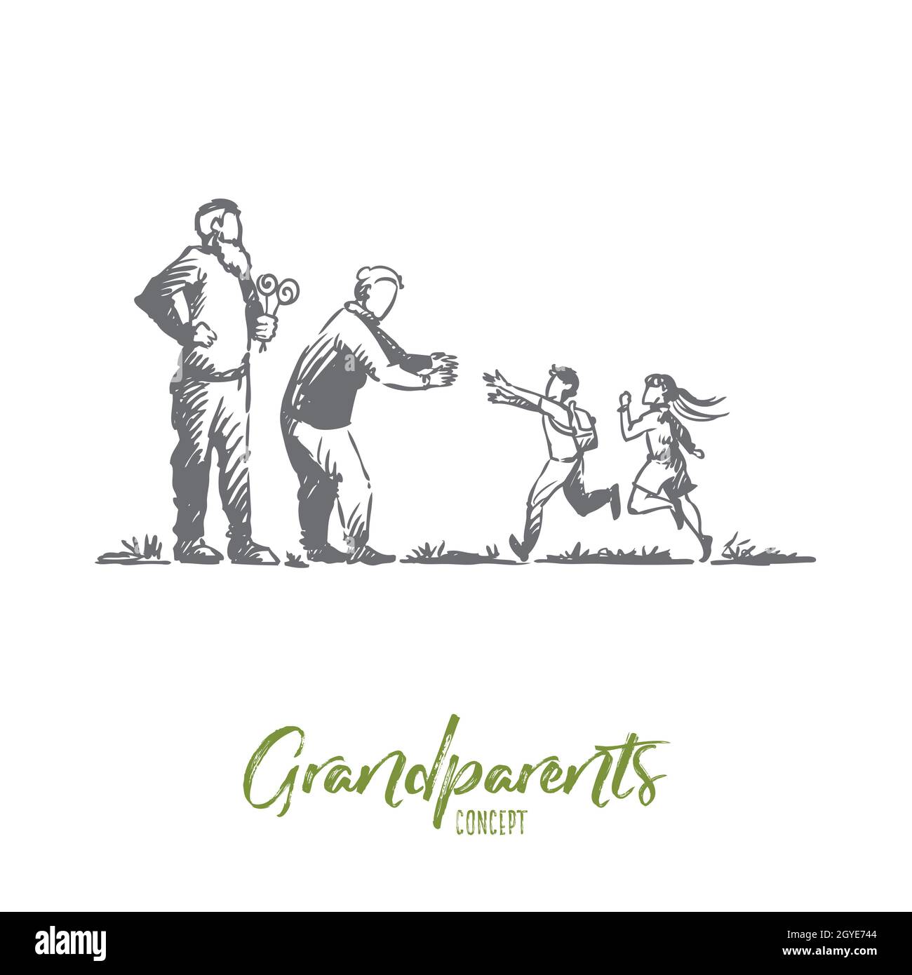 Large family. Vector image of a large family on a walk in summer day ,  #AFFILIATE, #Vector, #image, #Large, … | Family sketch, Human figure  sketches, Family drawing