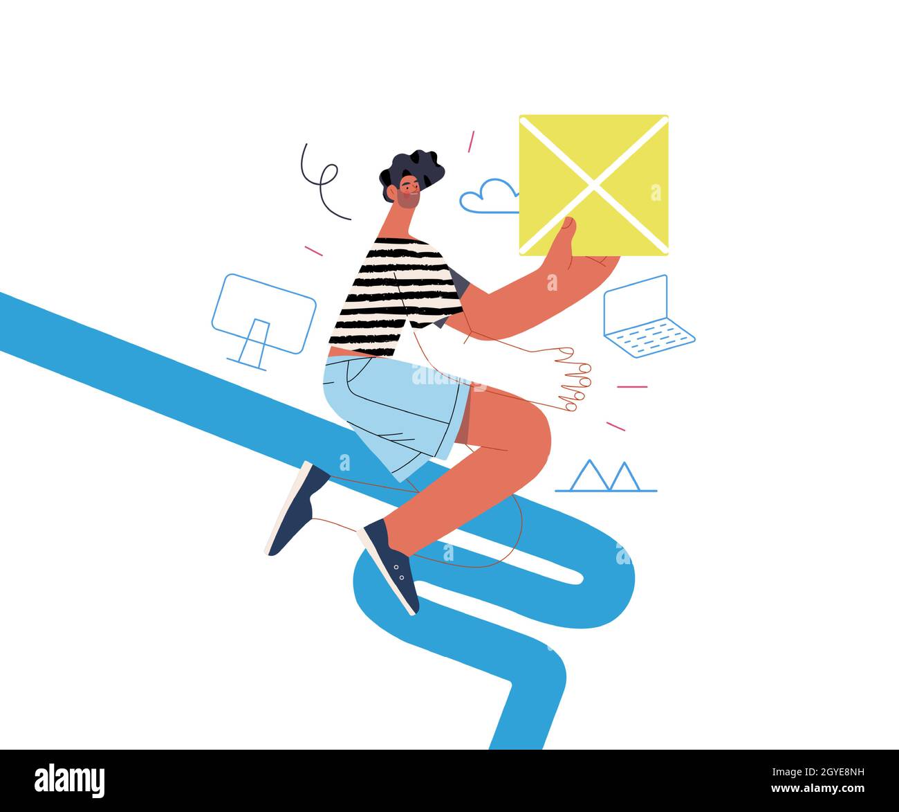 Startup illustration. Flat line vector modern concept illustration of a