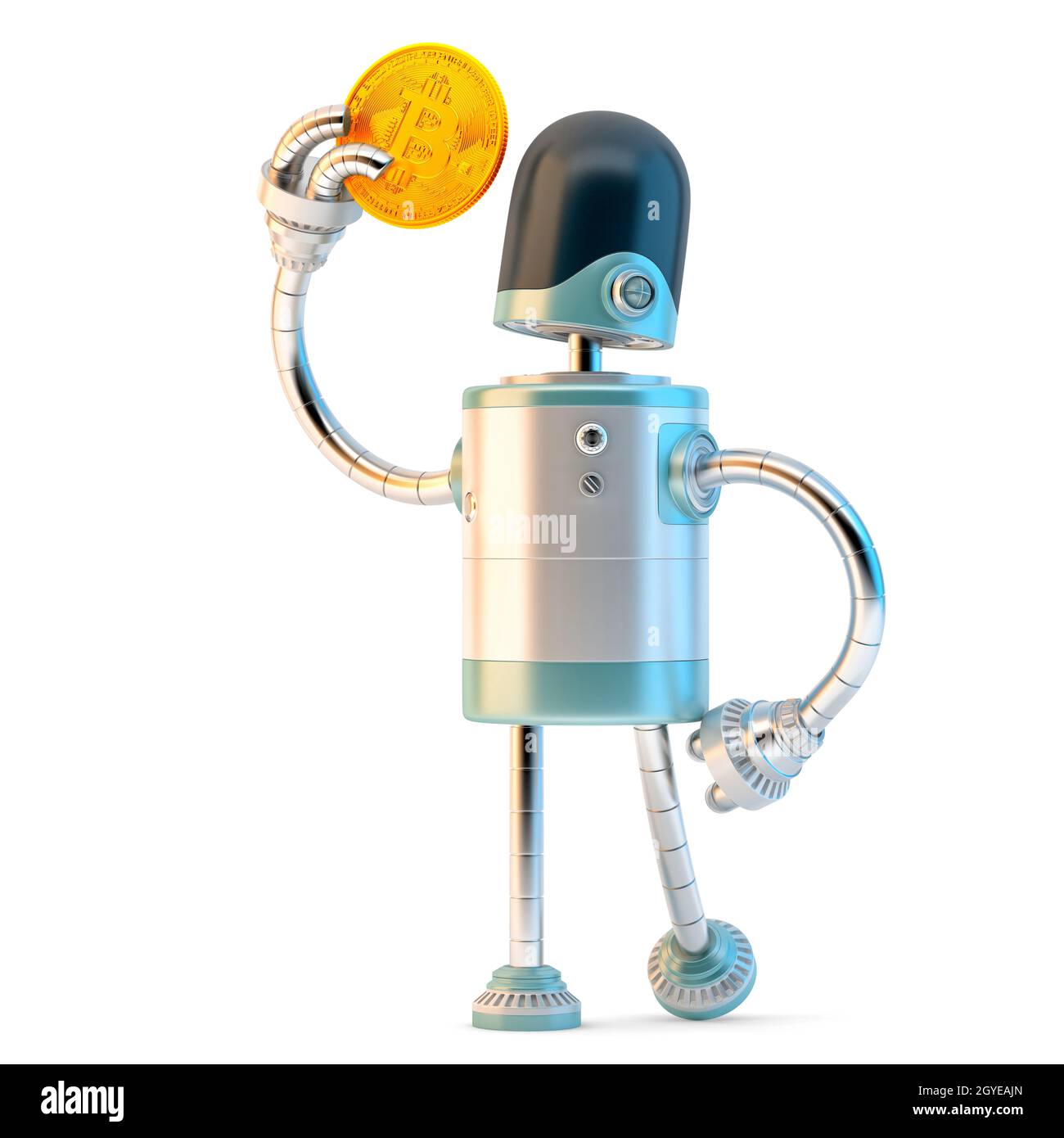 Bitcoin technology concept. 3D illustration. Isolated Stock Photo - Alamy