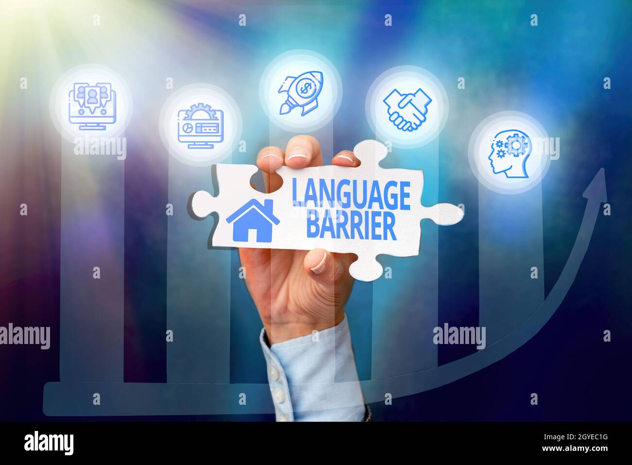 Conceptual caption Language Barrier, Concept meaning difficulties in communication Speaking
