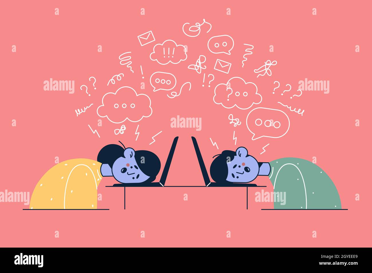 Burnout, stress at work, exhaustion concept. Overworked exhausted