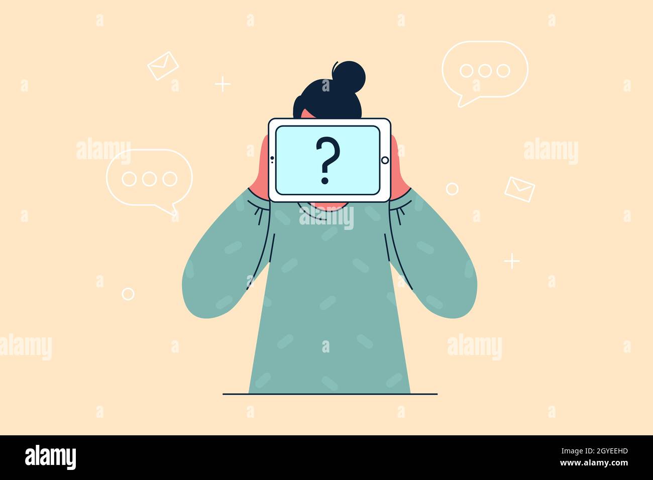 Self Identify As Invisible Anonymity, self identification concept. Unrecognisable woman cartoon ...
