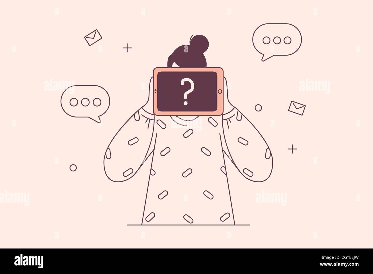 Self Identify As Invisible Anonymity, self identification concept. Unrecognisable woman cartoon ...