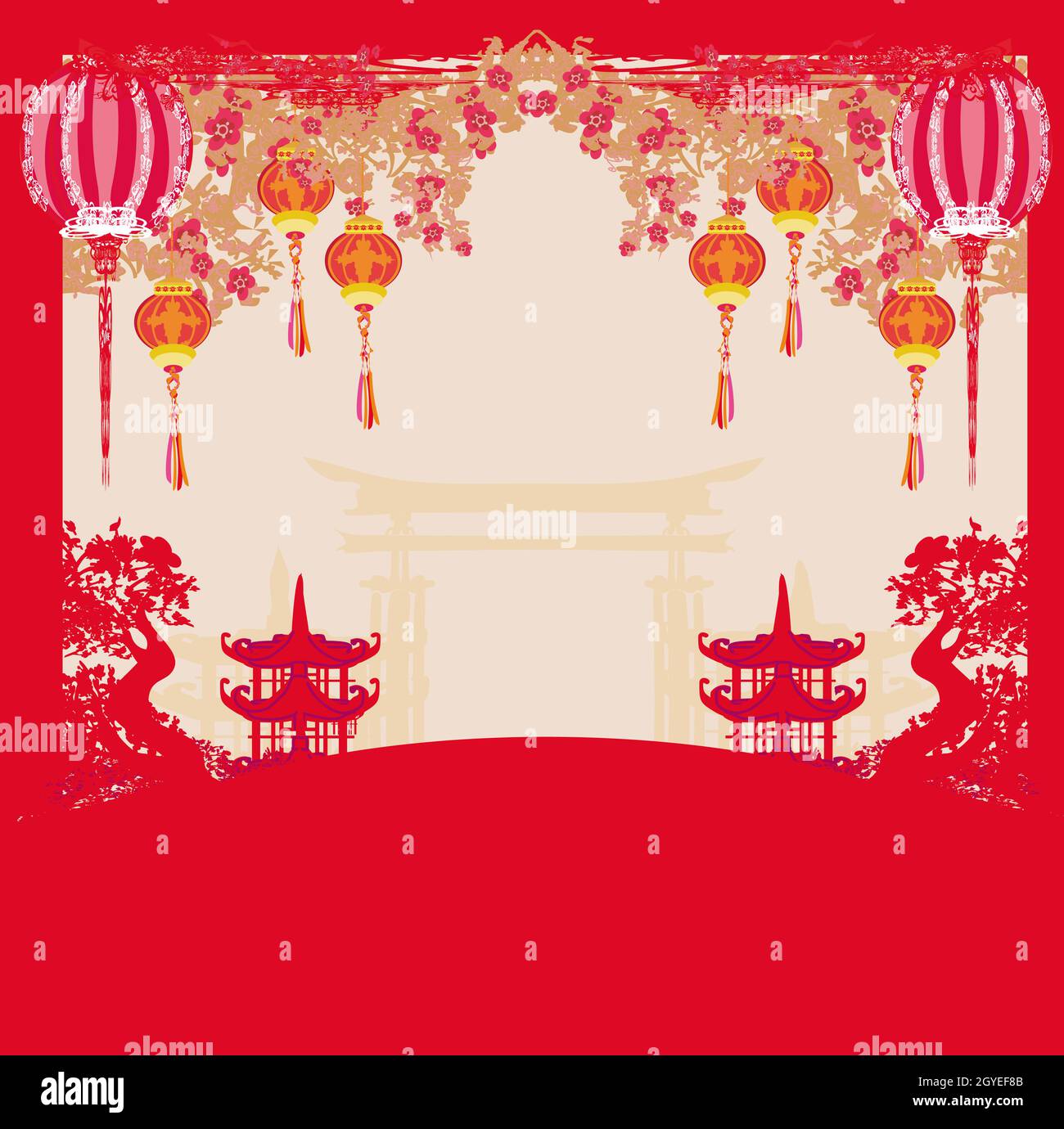 Mid autumn festival for chinese new year frame hi-res stock photography ...