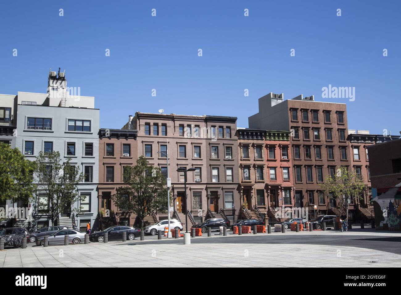 Apartment buildings on 126th Street near Adam Clayton Powell Jr. Blvd