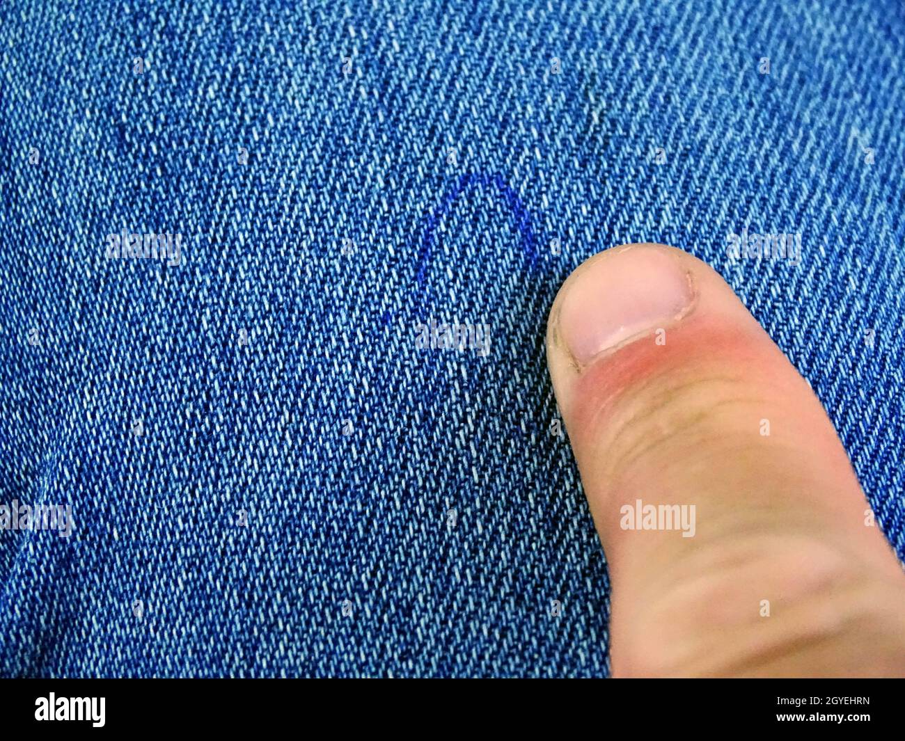 jeans and ballpoint pen stain,stained jeans closeup Stock Photo Alamy