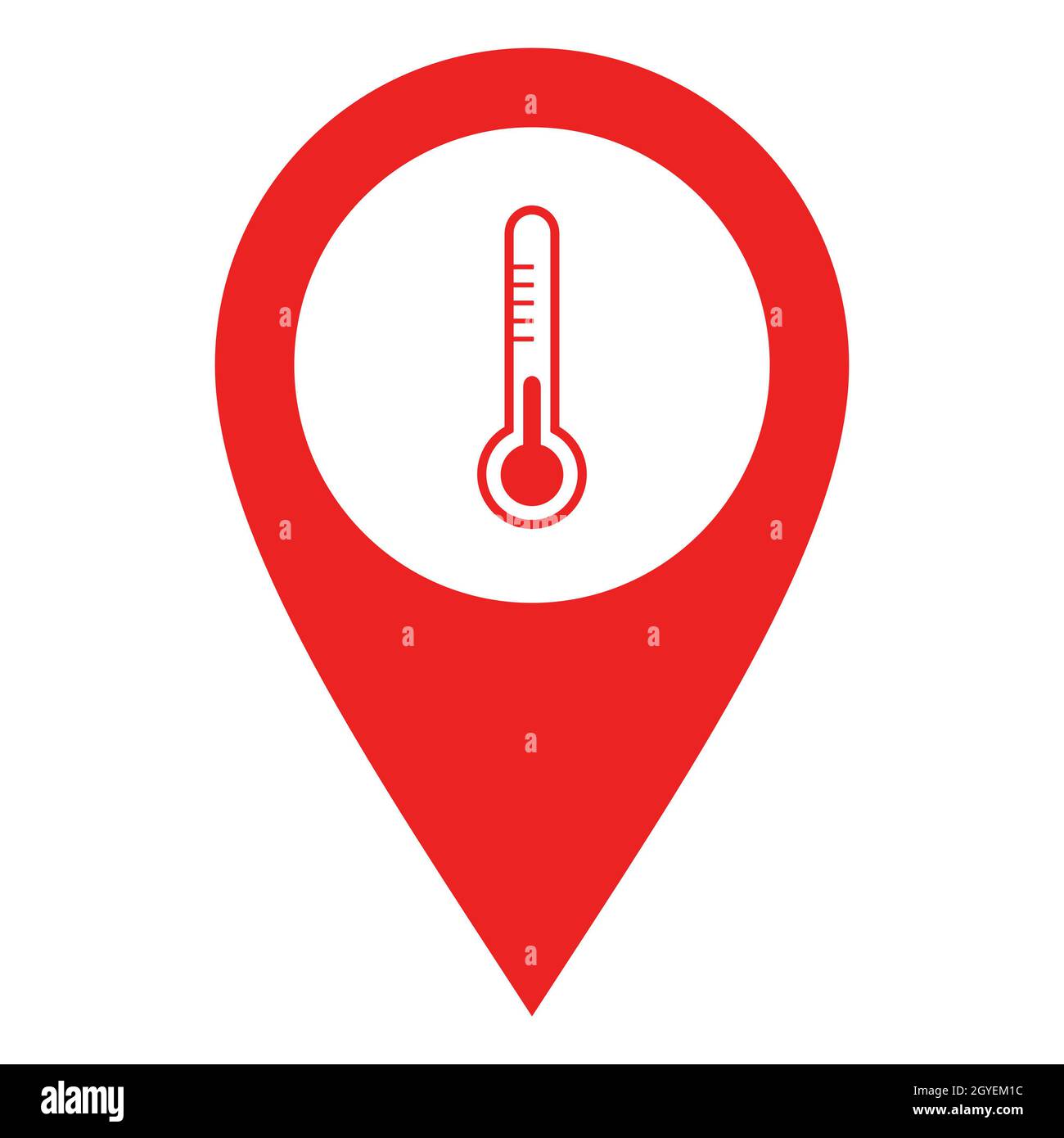 Thermometer and location pin Stock Photo Alamy