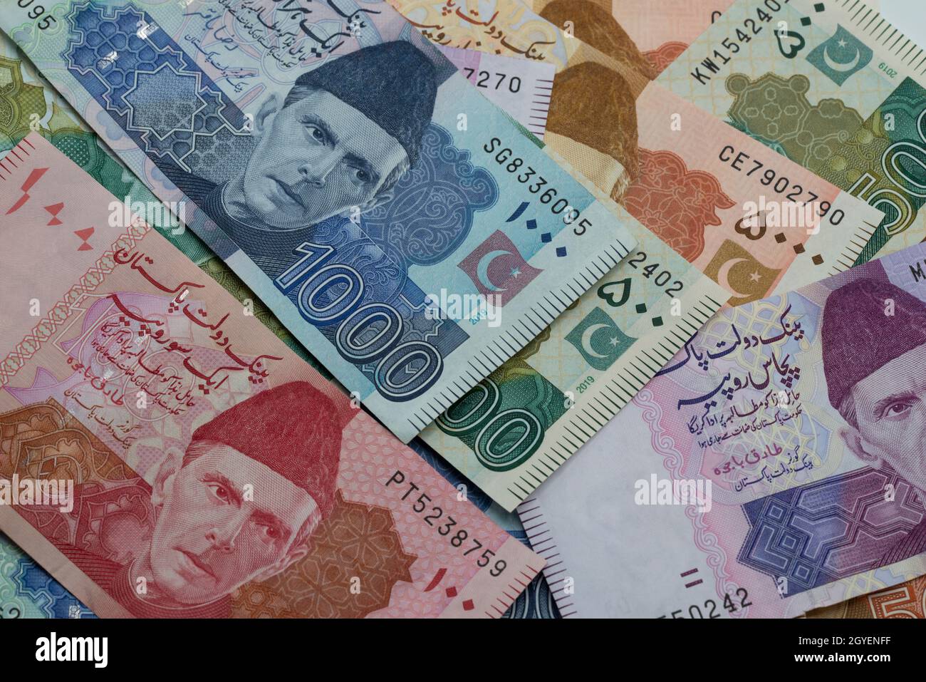 Pakistani Rupees, Pakistani currency notes Stock Photo