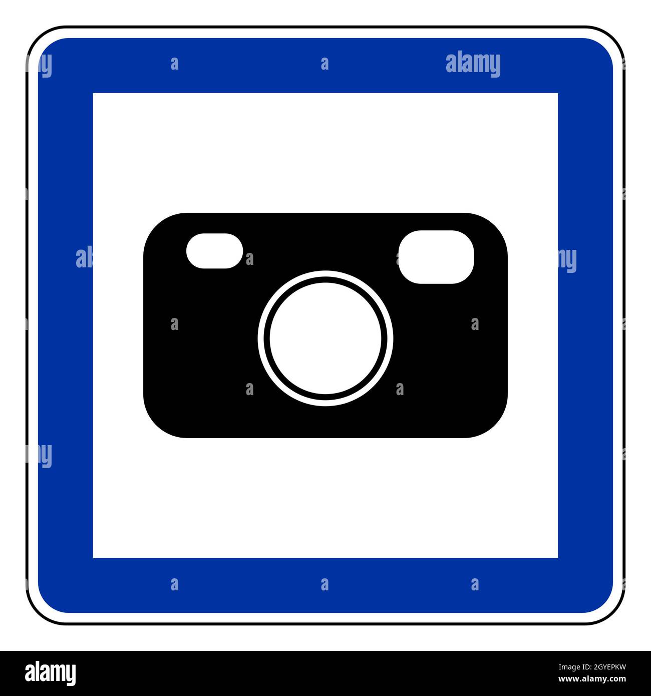 Camera and road sign Stock Photo - Alamy