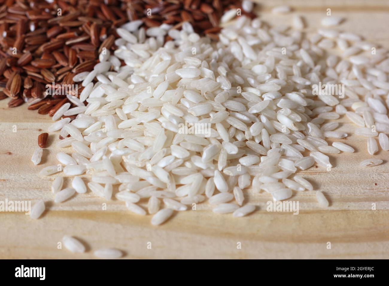 Short Grain Arborio Rice for Cooking Risotto with Brown Rice Stock Photo -  Alamy