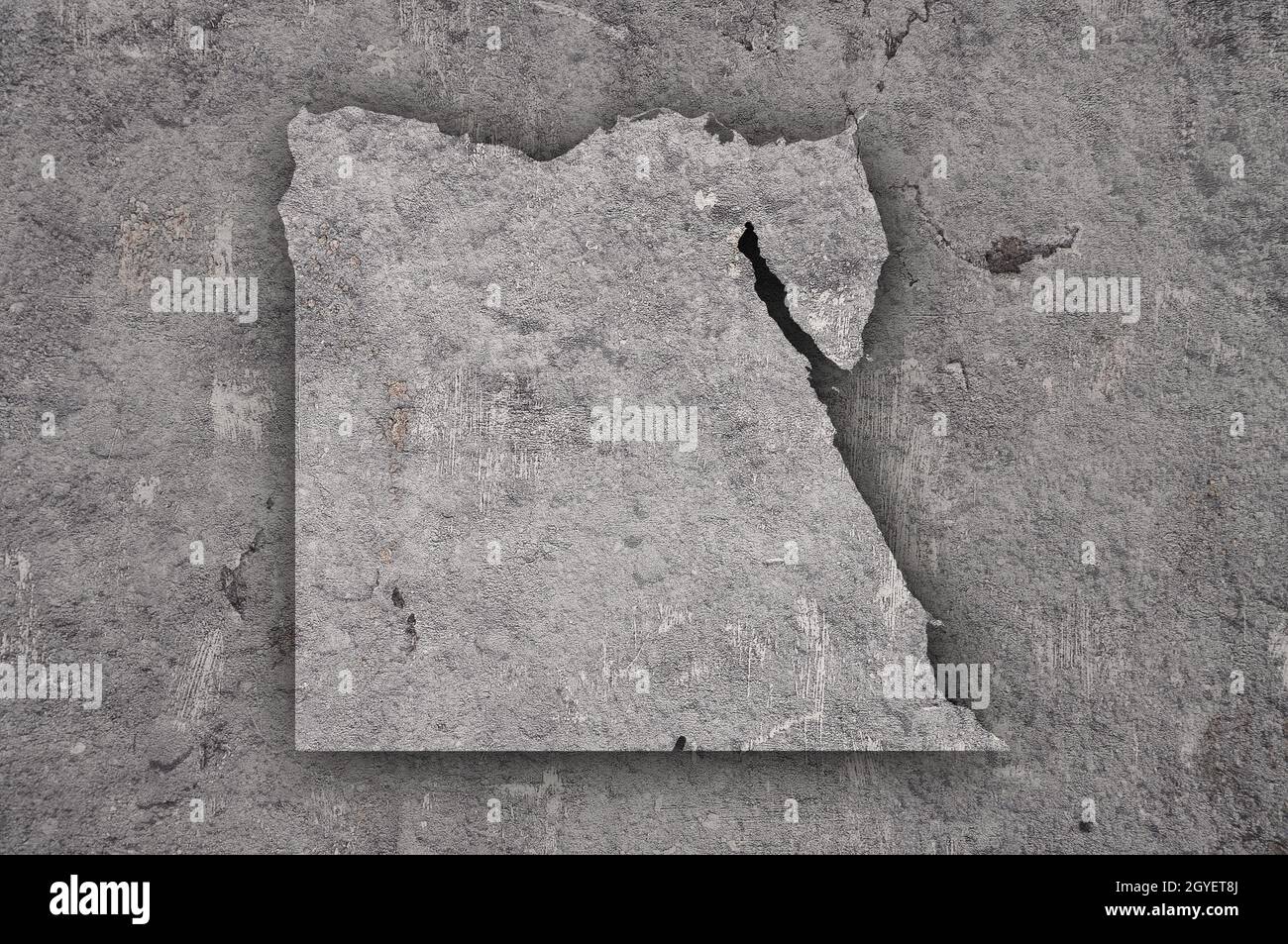 Map of Egypt on weathered concrete Stock Photo - Alamy