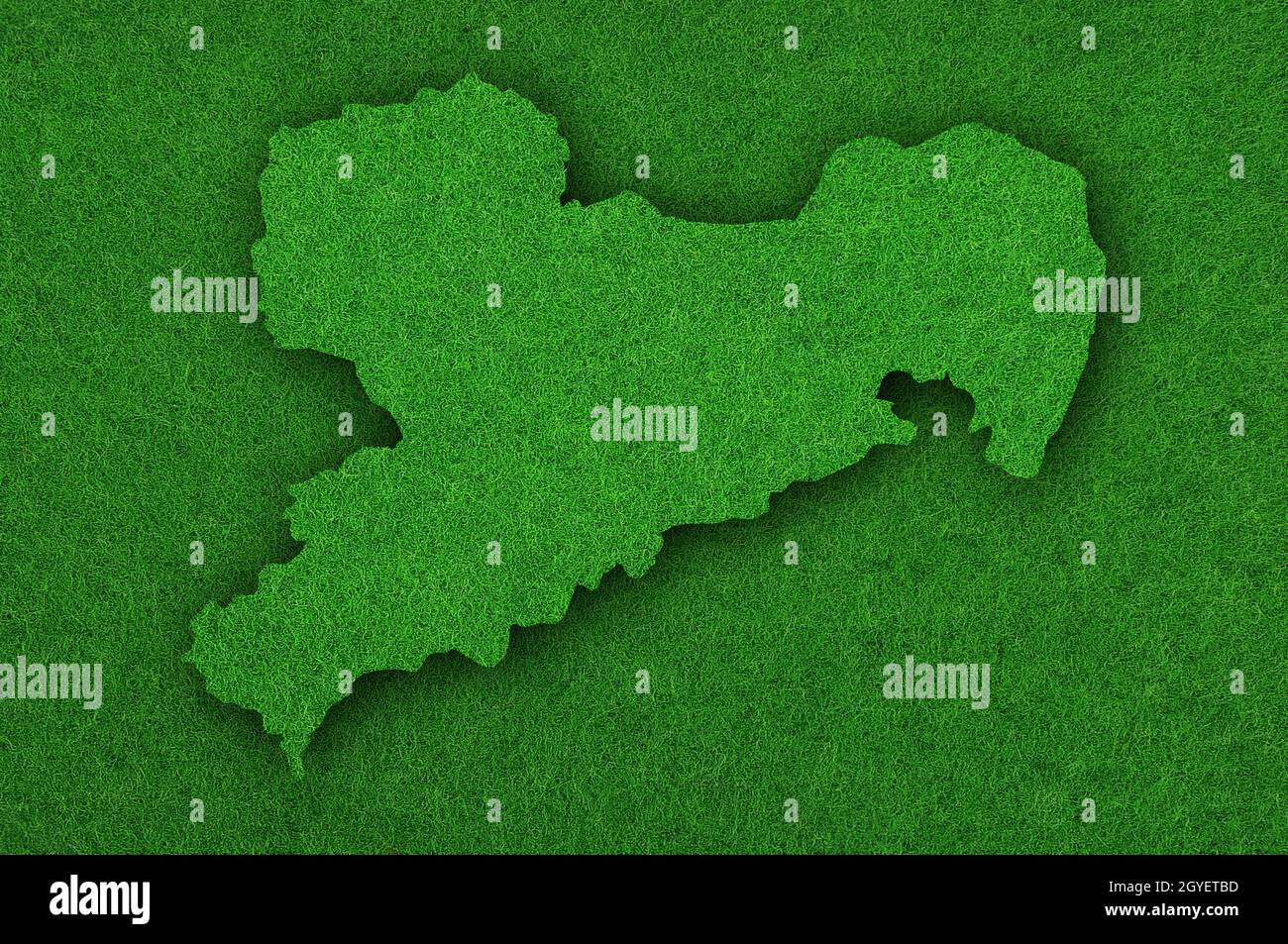 Map of Saxony on green felt Stock Photo - Alamy