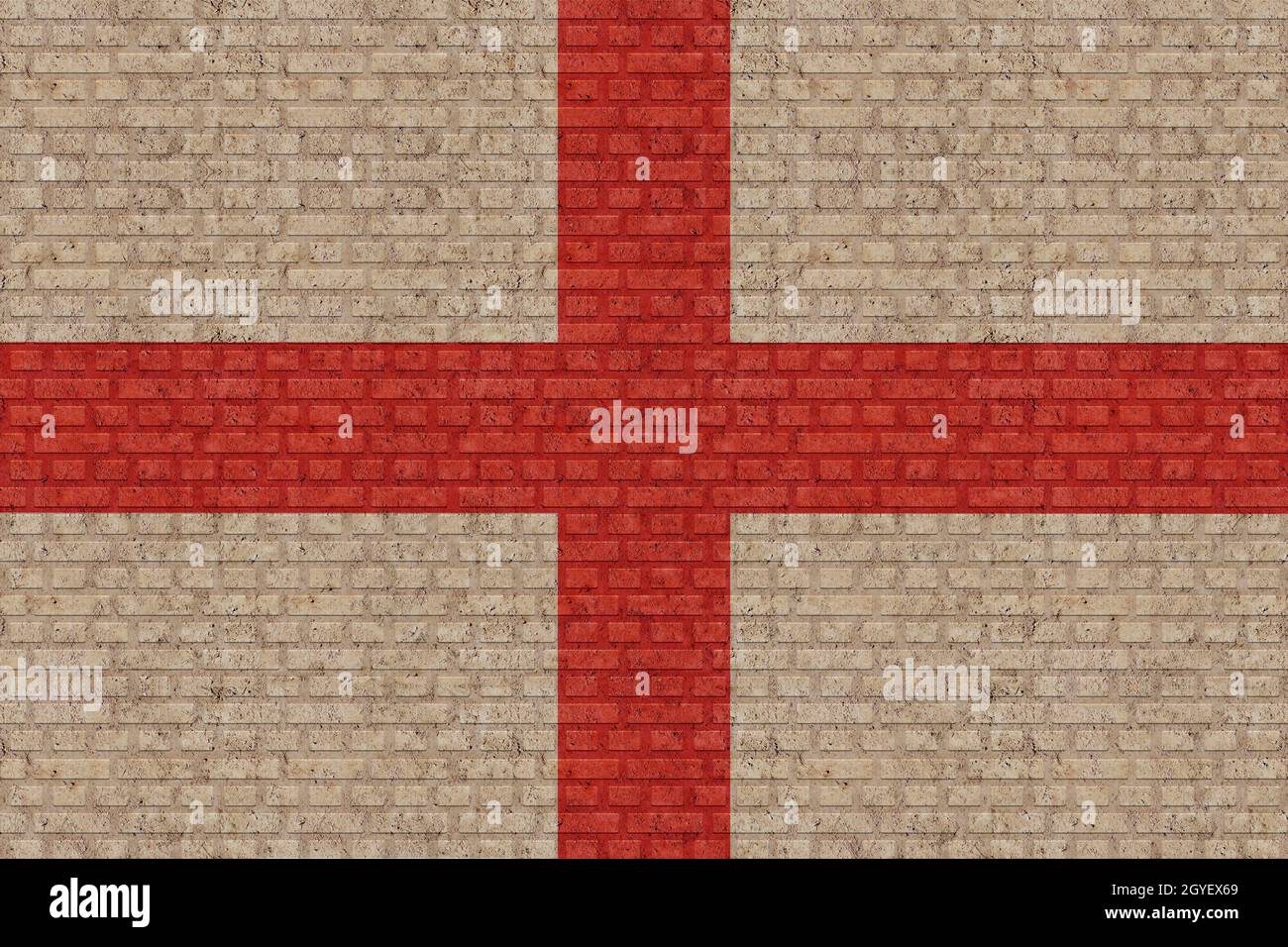 3D Flag of England on a old brick wall background Stock Photo - Alamy