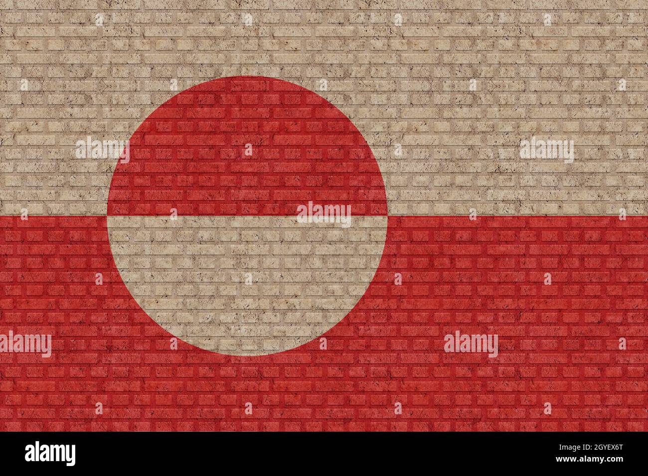 3D Flag of Greenland on old brick wall background Stock Photo - Alamy