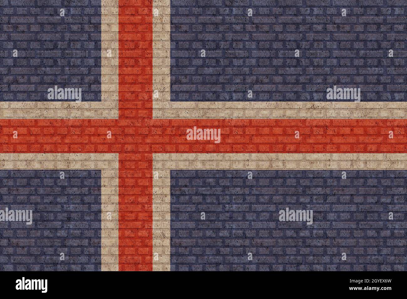 3D Flag of Iceland on a old brick wall background Stock Photo - Alamy