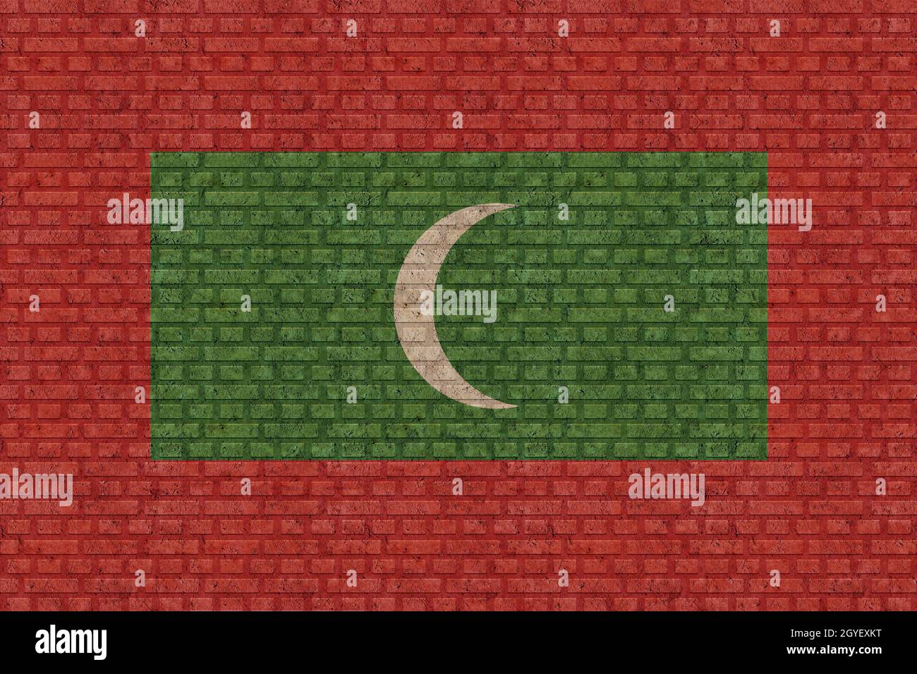 3D Flag of Maldives on a old brick wall background Stock Photo - Alamy