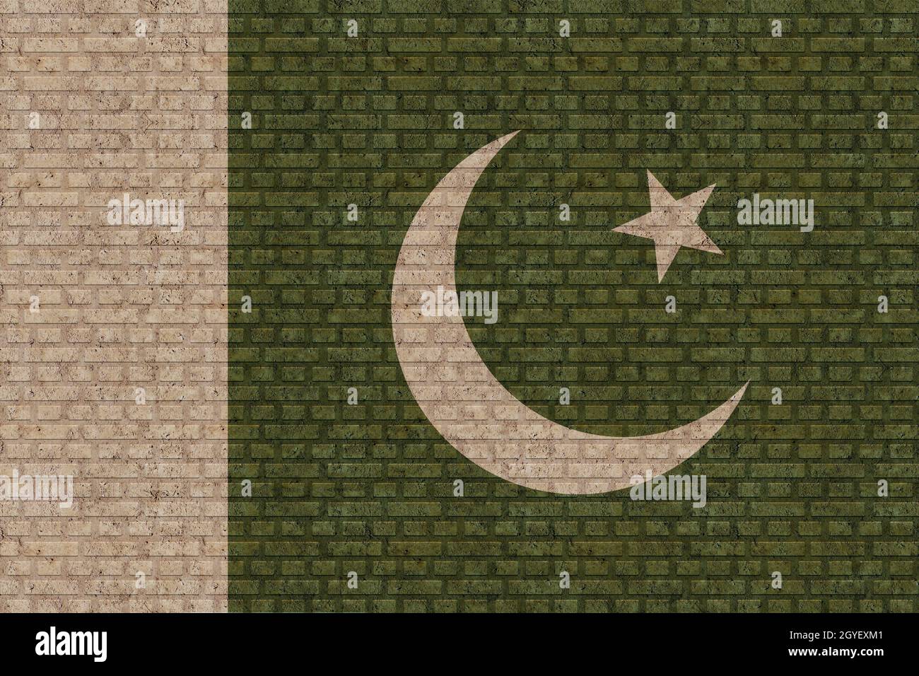 3D Flag of Pakistan on a old brick wall background Stock Photo - Alamy