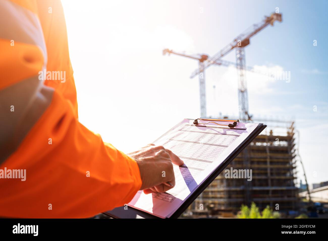 OSHA Inspection Worker At Construction Site. Building Safety Stock ...