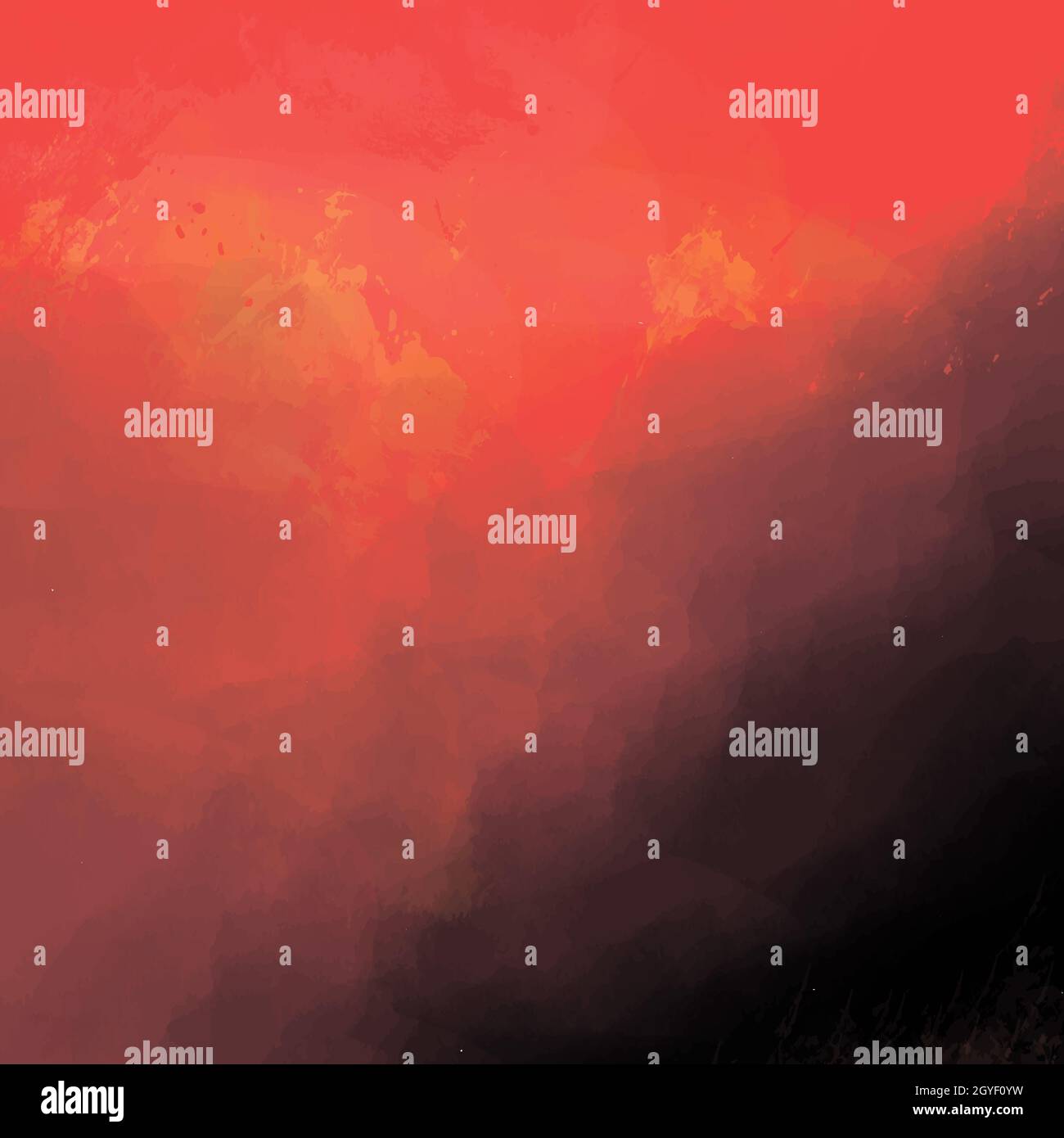 Realistic black red painted watercolor abstract background Vector