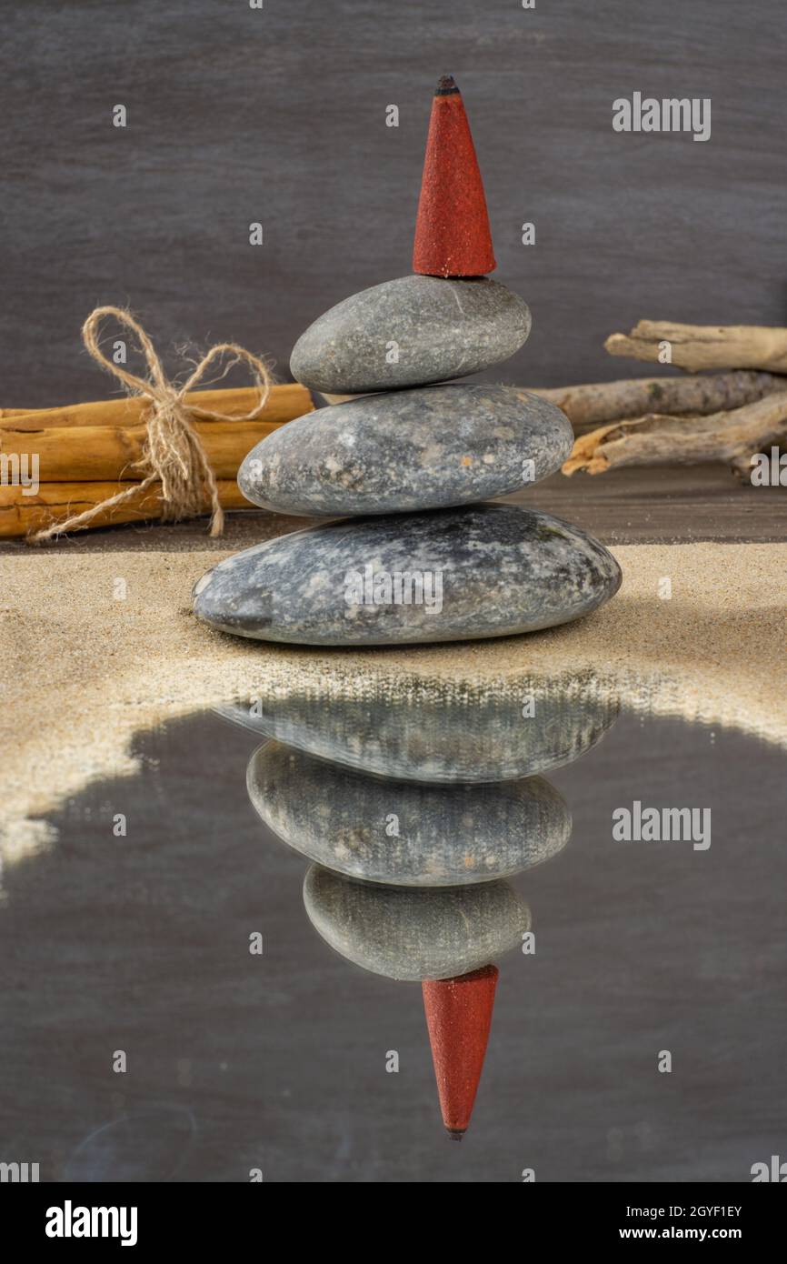zen image with different types of incense with smoke Stock Photo Alamy