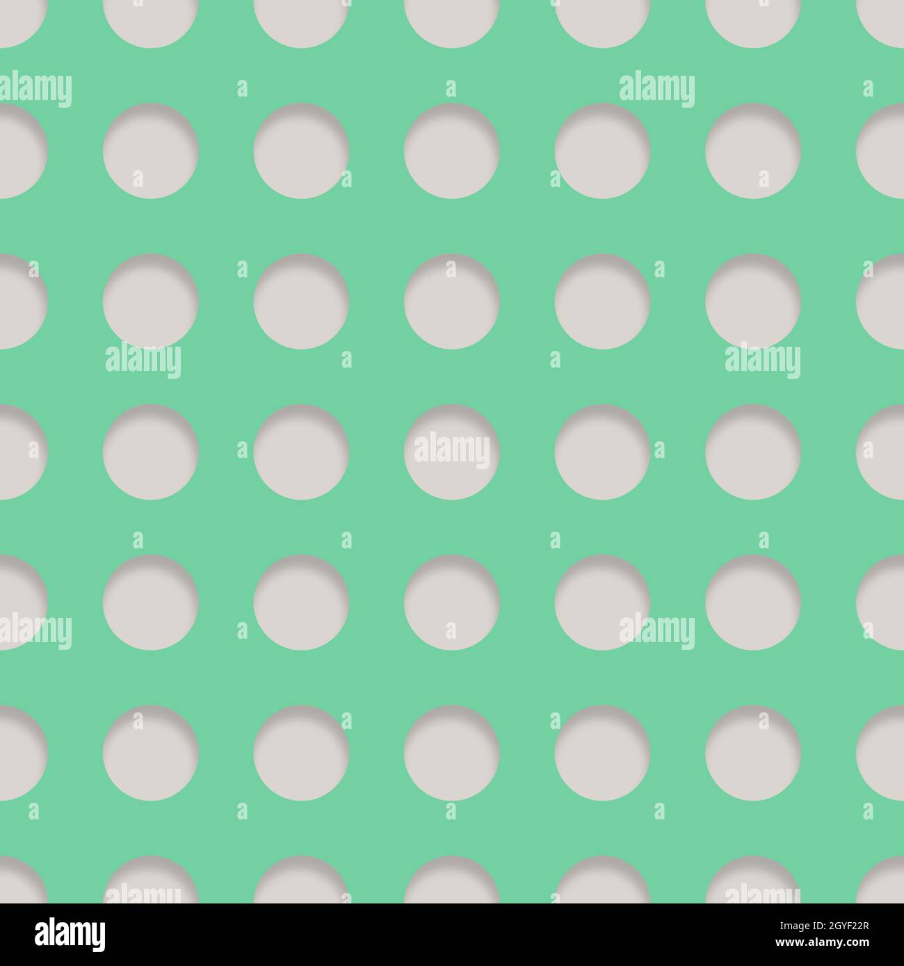 Seamless spring green pattern and white polka dots