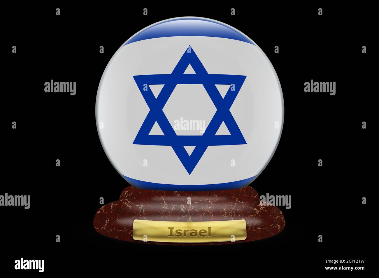 3D Flag of Israel on a snow globe background Stock Photo - Alamy