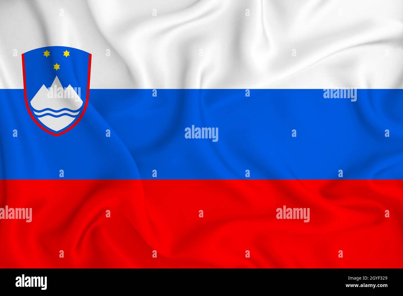 3D Flag of Slovenia on a wrinkled fabric Stock Photo - Alamy
