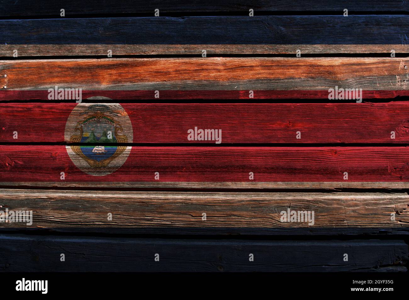 3D Flag of Costa Rica on a old wood wall background Stock Photo - Alamy