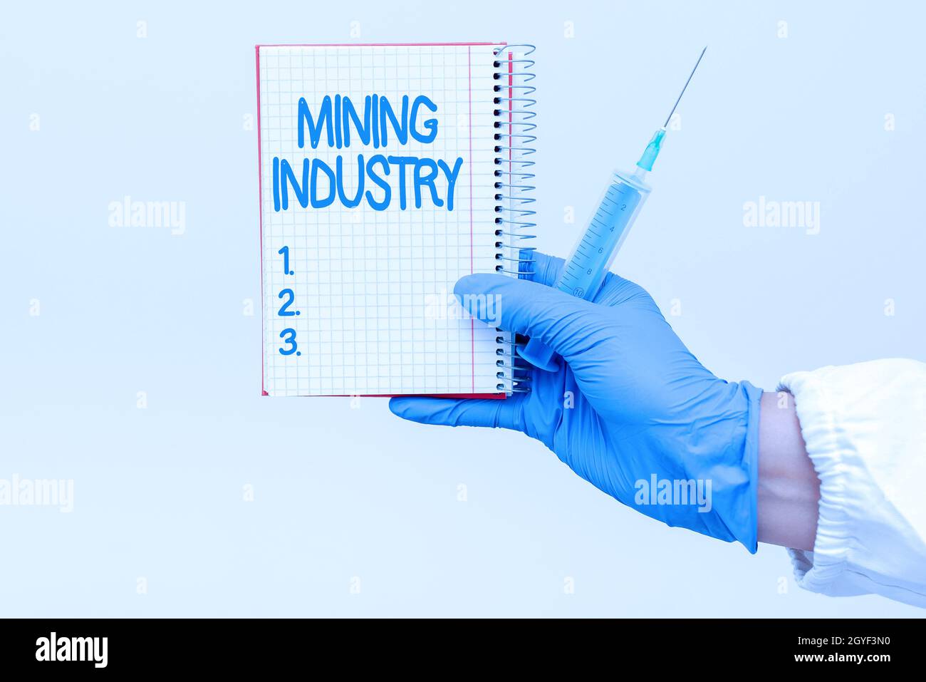 Sign displaying Mining Industry, Business showcase extraction of precious minerals and geological materials Preparing Medical Vaccine Presenting New M Stock Photo