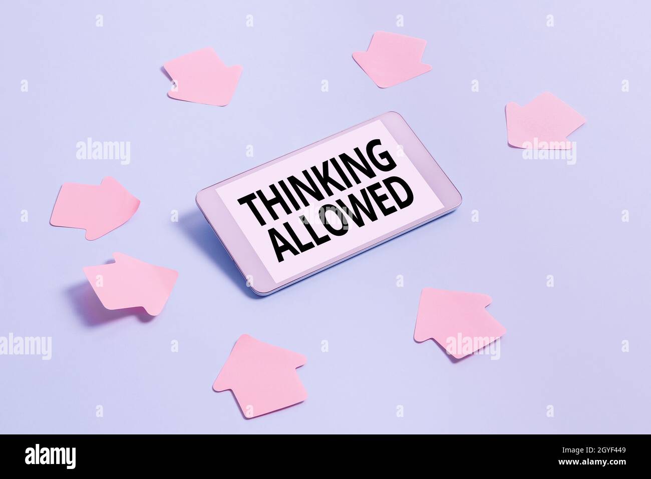 Recoverable Sign Text sign showing Thinking Allowed, Business overview expressing in ...