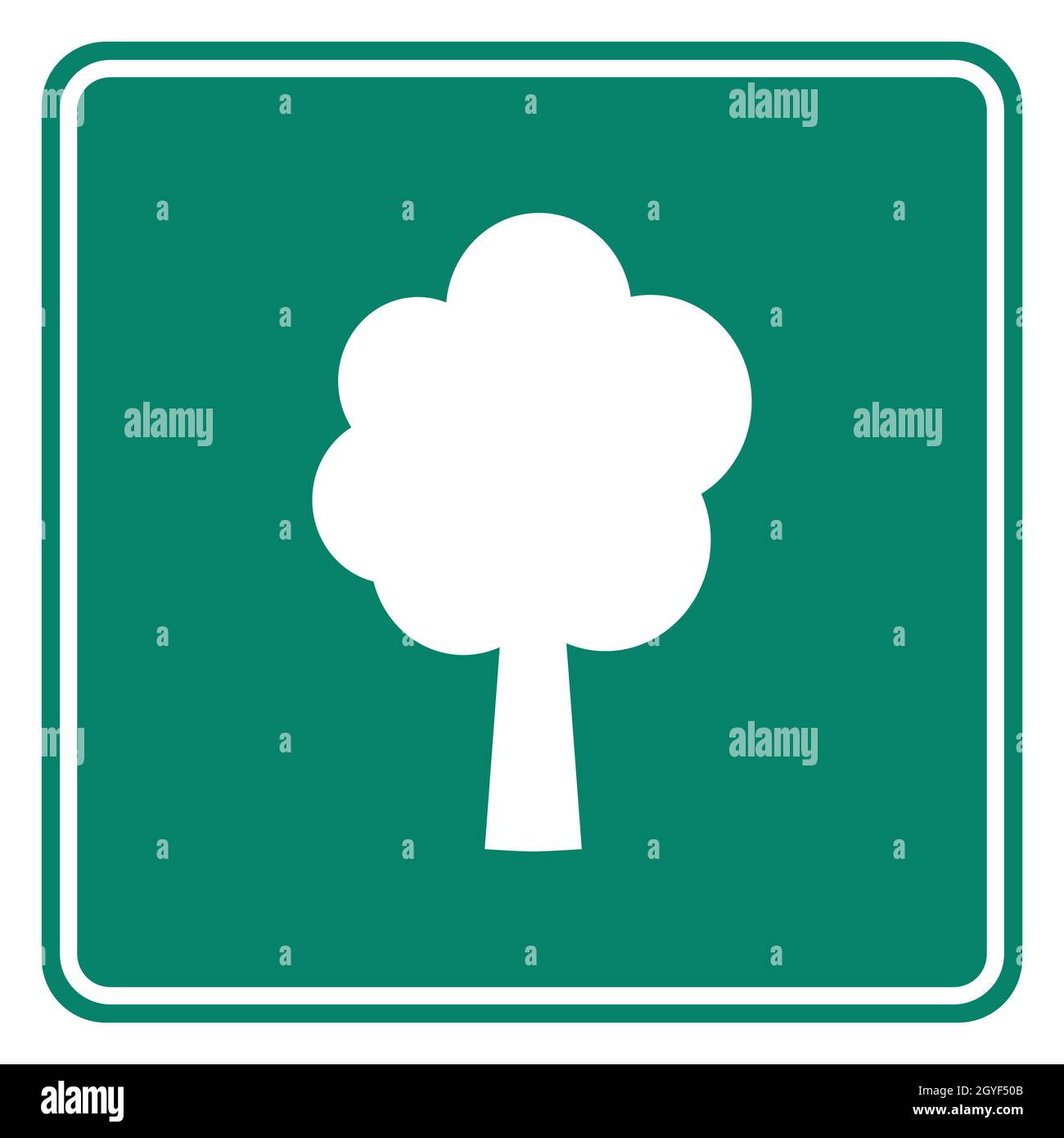 Tree Road Sign Sticker Tree and road sign Stock Photo - Alamy